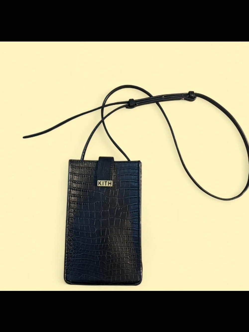 Kith Black Croc Embossed Crossbody Pouch